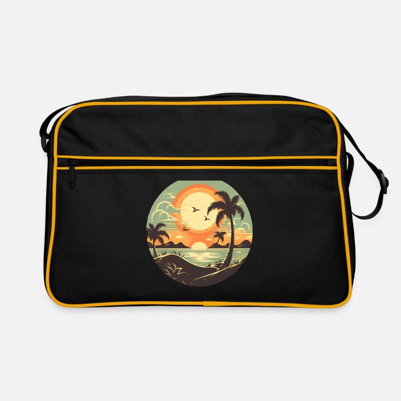 Strand - Retro Tasche - Schwarz/Gold