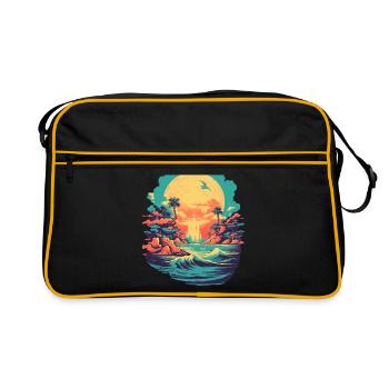 Strand - Retro Tasche - Schwarz/Gold - Vorne