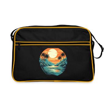 Strand - Retro Tasche - Schwarz/Gold - Vorne