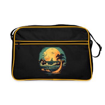 Strand - Retro Tasche - Schwarz/Gold - Vorne