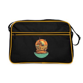 Strand - Retro Tasche - Schwarz/Gold - Vorne