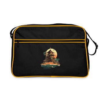 Strand - Retro Tasche - Schwarz/Gold - Vorne
