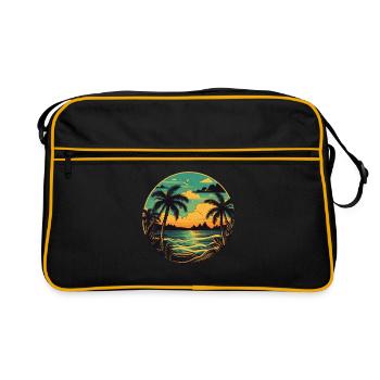 Strand - Retro Tasche - Schwarz/Gold - Vorne