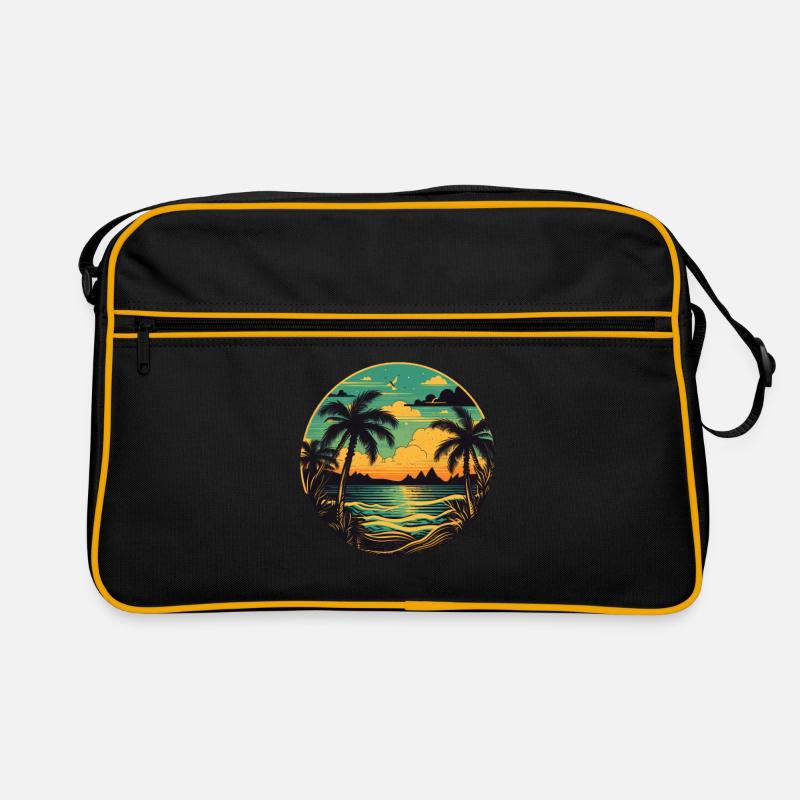 Strand - Retro Tasche - Schwarz/Gold