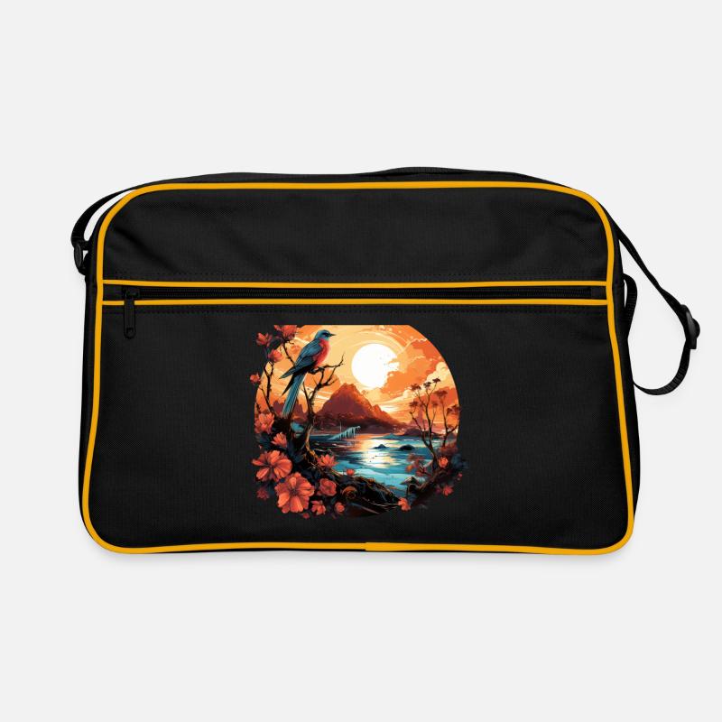 Tropisch - Retro Tasche - Schwarz/Gold