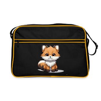 Renard - Style Kawaii - Sac Retro - noir/or - Devant