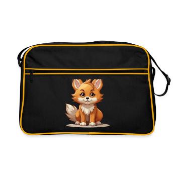 Renard - Style Kawaii - Sac Retro - noir/or - Devant