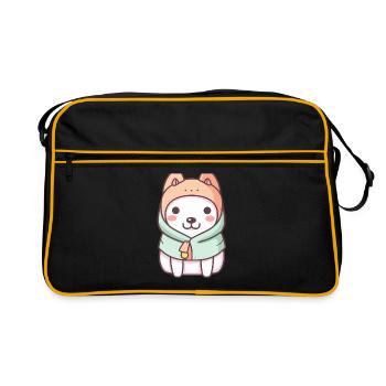 Dog - Kawaii Style - Retro Bag - black/gold - Front