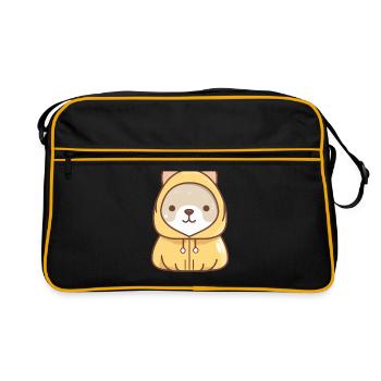 Dog - Kawaii Style - Retro Bag - black/gold - Front
