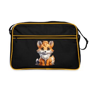 Renard - Style Kawaii - Sac Retro - noir/or - Devant