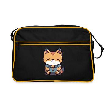 Renard - Style Kawaii - Sac Retro - noir/or - Devant