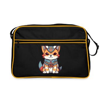 Renard - Style Kawaii - Sac Retro - noir/or - Devant
