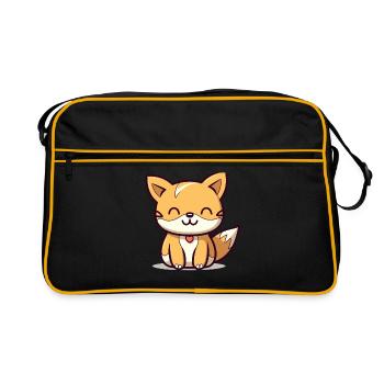 Renard - Style Kawaii - Sac Retro - noir/or - Devant