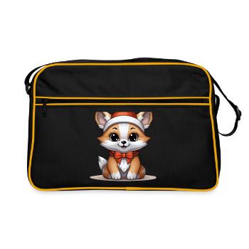 Design de Noël Renard - Style Kawaii - Sac Retro - noir/or - Devant