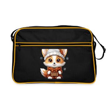 Design de Noël Renard - Style Kawaii - Sac Retro - noir/or - Devant