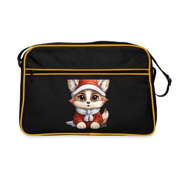 Design de Noël Renard - Style Kawaii - Sac Retro - noir/or - Devant