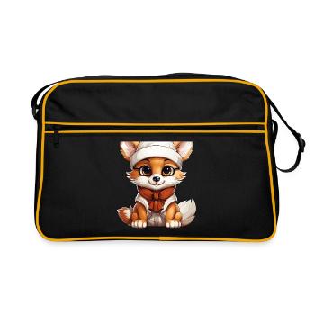 Design de Noël Renard - Style Kawaii - Sac Retro - noir/or - Devant