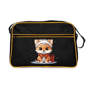 Design de Noël Renard - Style Kawaii - Sac Retro - noir/or - Devant