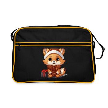 Design de Noël Renard - Style Kawaii - Sac Retro - noir/or - Devant
