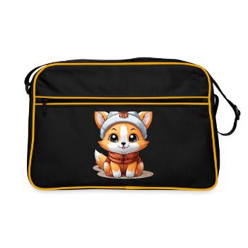 Design de Noël Renard - Style Kawaii - Sac Retro - noir/or - Devant