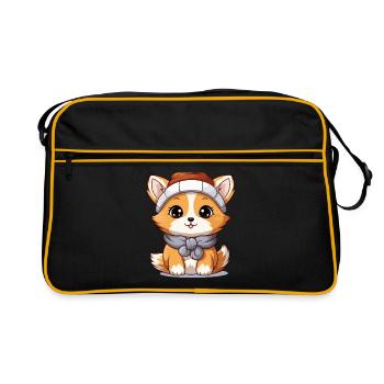 Design de Noël Renard - Style Kawaii - Sac Retro - noir/or - Devant