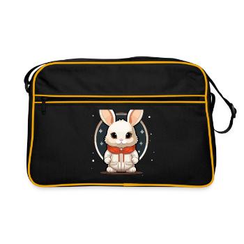 Design de Noël lapin - Style Kawaii - Sac Retro - noir/or - Devant