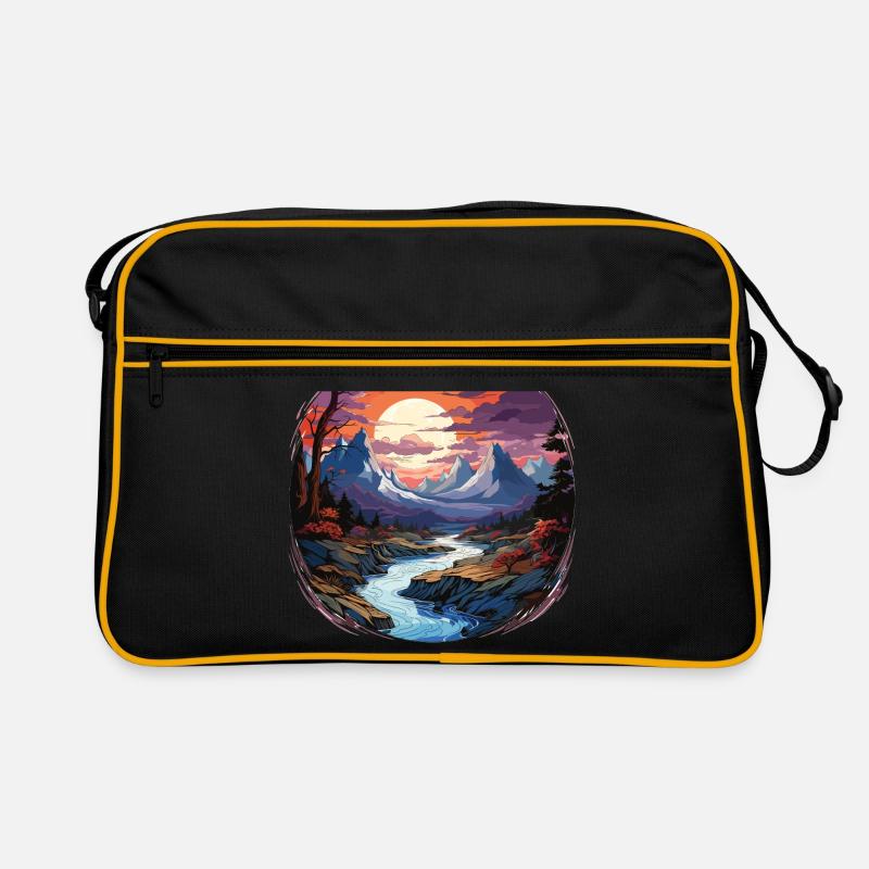 Landschaft - Illustration Retro Tasche