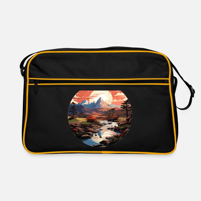 Landschaft - Illustration Retro Tasche