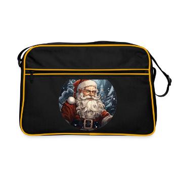 Père Noël - illustration - Sac Retro - noir/or - Devant