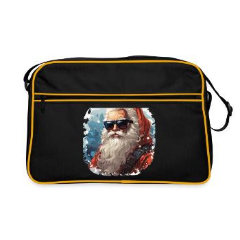 Père Noël - illustration - Sac Retro - noir/or - Devant
