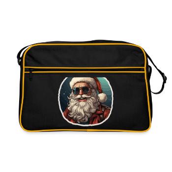 Père Noël - illustration - Sac Retro - noir/or - Devant