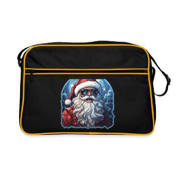 Père Noël - illustration - Sac Retro - noir/or - Devant