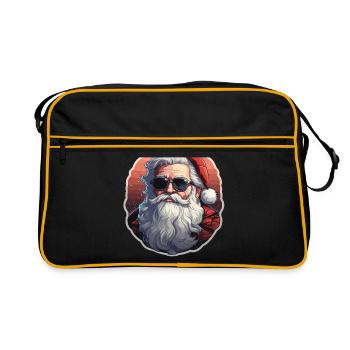 Père Noël - illustration - Sac Retro - noir/or - Devant