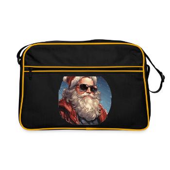 Père Noël - illustration - Sac Retro - noir/or - Devant