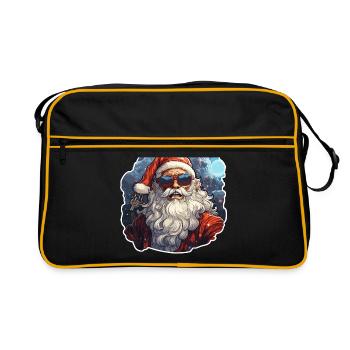 Père Noël - illustration - Sac Retro - noir/or - Devant