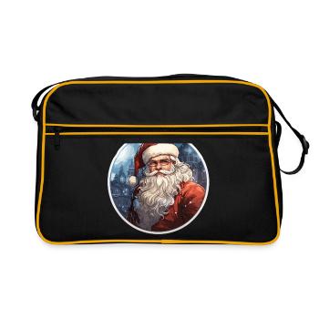 Père Noël - illustration - Sac Retro - noir/or - Devant