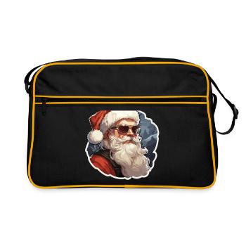 Père Noël - illustration - Sac Retro - noir/or - Devant