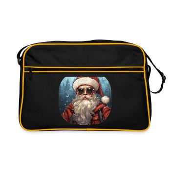 Père Noël - illustration - Sac Retro - noir/or - Devant