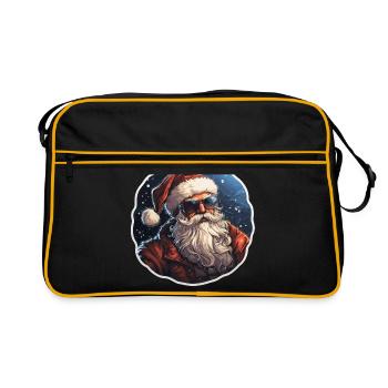Père Noël - illustration - Sac Retro - noir/or - Devant