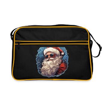 Père Noël - illustration - Sac Retro - noir/or - Devant