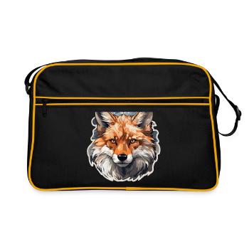 Renard - illustration - Sac Retro - noir/or - Devant