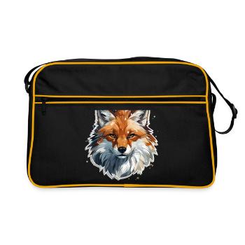 Renard - illustration - Sac Retro - noir/or - Devant