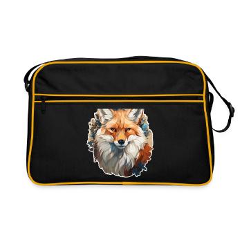 Renard - illustration - Sac Retro - noir/or - Devant