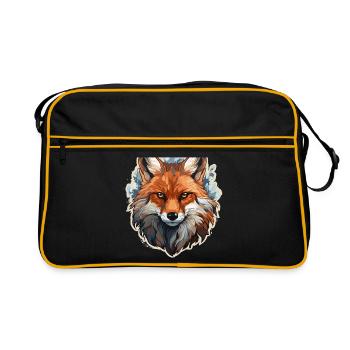 Renard - illustration - Sac Retro - noir/or - Devant