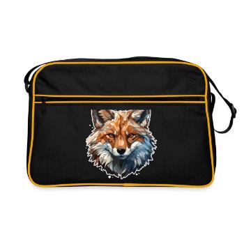 Renard - illustration - Sac Retro - noir/or - Devant