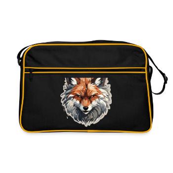 Renard - illustration - Sac Retro - noir/or - Devant
