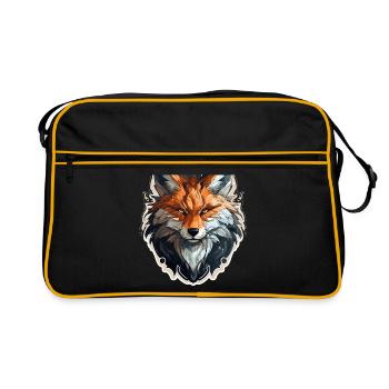 Renard - illustration - Sac Retro - noir/or - Devant