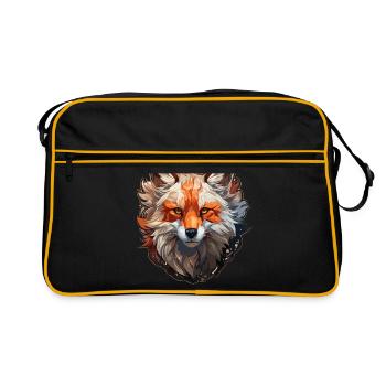 Fuchs - Illustration - Retro Tasche - Schwarz/Gold - Vorne