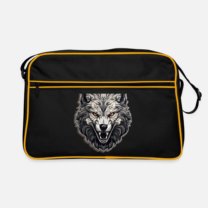 Wolf - Illustration Retro Tasche