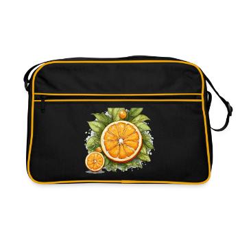 Orange - Illustration - Sac Retro - noir/or - Devant
